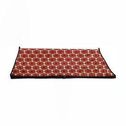 Stylista Maroon & Cream Printed Rectangle Zipper Floor Mat-47