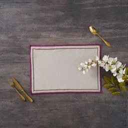 Pure Home and Living Purple Solid Pure Cotton Table Placemats-14
