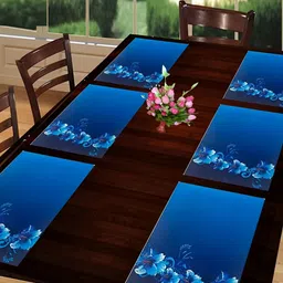 REVEXO Blue 6 Pieces Printed Table Placemats-37