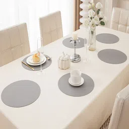 HOKIPO Grey 6 Pieces Waterproof & Heat Resistant Dinner Table Placemats-image-65