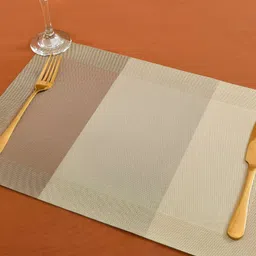 Yellow Weaves 4-Pcs Beige Woven Design Table Placemats-39