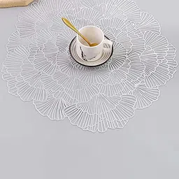 Dakshya Industries Silver 2-Pieces Round Table Placemats-7