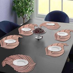 LooMantha  6-Pcs Brown Printed Table Placemats-15