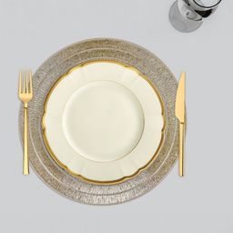 Kuber Industries 12 Pieces Round Table Placemats with Jute Circle-39
