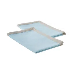 Pure Home and Living Blue 2 Pieces Rectangular Pure Cotton Table Placemats-14