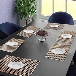 LooMantha6-Pcs Brown Printed Table Placemats-18
