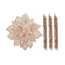 Dakshya Industries Copper Toned 4 Pieces Round Table Placemats-36