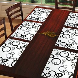 REVEXO White 6 Pieces Printed Table Placemats-21