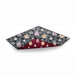 Stylista Grey & Maroon Floral Printed Rectangular Reversible Table Placemat-4