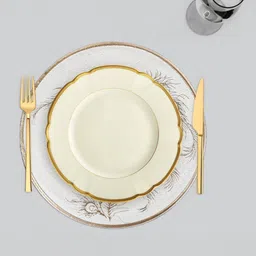 Kuber Industries Cream & Beige 6 Pieces Printed Leather Table Placemats-37