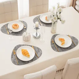 HOKIPO Black 4 Pieces Heat Resistant Dinner Table Mats-48