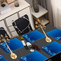 REVEXO Blue 6 Pieces Printed Anti-Slip Table Placemats-31