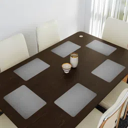 Kuber Industries Grey & White 6 Pieces Geometric Printed Table Placemats-12