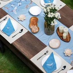 Eris Home Cream 4 Pieces Rectangular Kitchen Pure Cotton Table Placemats-image-14