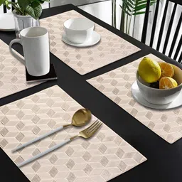 Dakshya Industries 4-Pcs Golden Geometric Rectangle Table Placemats-image-48