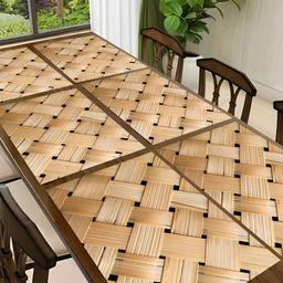 REVEXO Beige Checked Rectangular Table Placemats-19