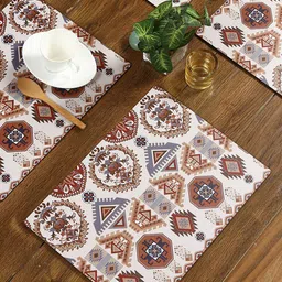Reinvention Factory Set Of 6 Brown Printed Table Placemats-0