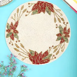 PURINA'S White & Red Embellished Dining Table Beaded Placemats-image-57
