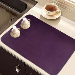 Kuber Industries Purple 3 Pieces Kitchen Self Drying Microfiber Table Placemats-10