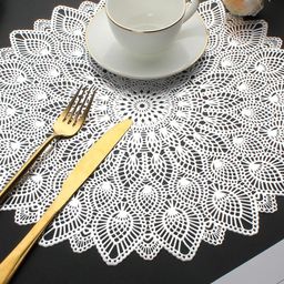 Dakshya Industries Silver-Toned 2-Pieces Chakri Table Placemats-19