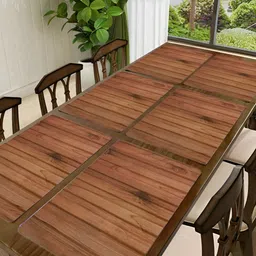 REVEXO Brown 6 Pieces Printed Anti-Slip Table Placemats-30