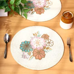 PURINA'S White & Green 2 Pieces Beaded Table Placemats-image-20