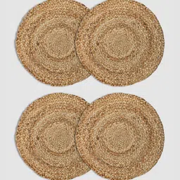 PAROKSH 4 Pcs Brown Textured Table Placemats-14