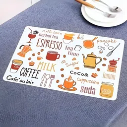 YELONA White 8 Pieces Printed Anti-Slip Table Placemats-22