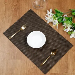 SOKNACK Black Textured Rectangular Table Placemats-4