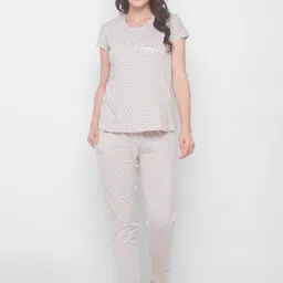 AV2 Women Beige & Black Printed Night suit-image-23