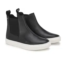 Delize Women Round Toe Leather Chelsea Boots-19