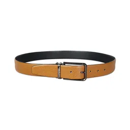 Kenneth Cole Men Tan Brown Textured Leather Casual Belt-image-40