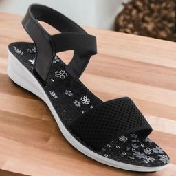 BAESD Textured Breathable Open Toe Flats-16