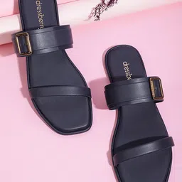 DressBerry Women Buckle Detail Open Toe Flats-14