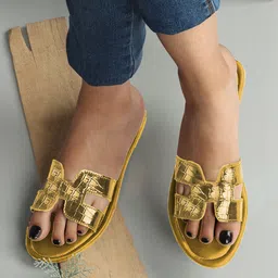 FIMBUL Textured Lightweight Memory Foam Open Toe Flats-28