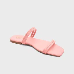 20Dresses Women Pink Braided Open Toe Flats-image-90