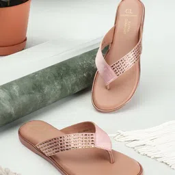 Carlton London Embellished Open Toe Flats-50