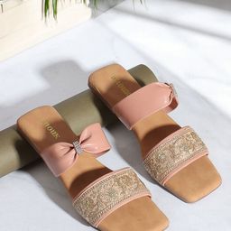 Anouk Embellished Open Toe Flats-32