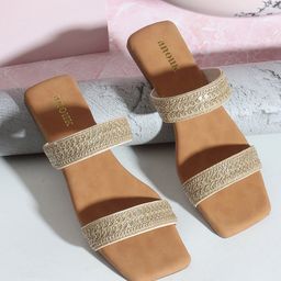 Anouk Embellished Open Toe Flats-18