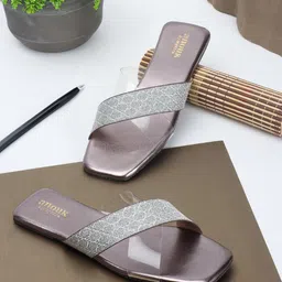 Anouk Grey Textured Open Toe Flats-13