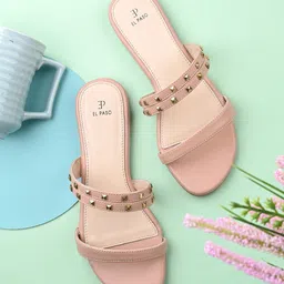 El Paso Embellished Open Toe Flats-43
