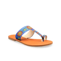 Kanvas Printed One Toe Flats-image-5
