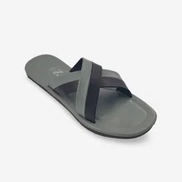 THE MADRAS TRUNK Men Grey Colourblocked Open Toe Slip-On Flats-0