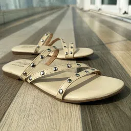 Bowtoes Embellished Open Toe Flats-13