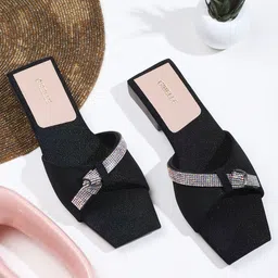 Gibelle Embellished Open Toe Flats-9