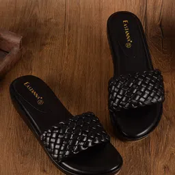 BuckleUp Women Black Open Toe Flats-image-25