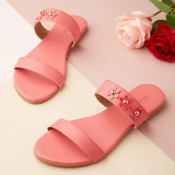 Vishudh Women Coral Open Toe Flats-picture-48