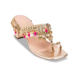 5 ELEMENTS Embellished Open Toe Block Heels-3