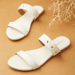 Vishudh Women White Open Toe Flats-image-60