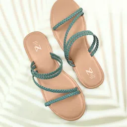 THE MADRAS TRUNK Women Textured Open Toe Flats-image-10